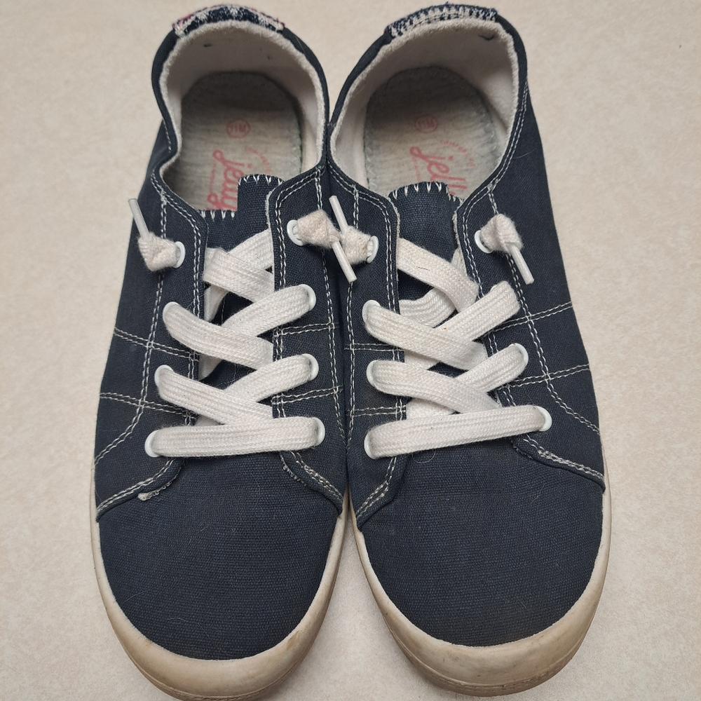Womens Navy Canvas Sneakers
